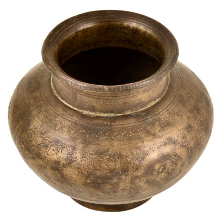 Indian Fine Engraved Water Pot Lotta Collectible