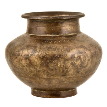 Indian Fine Engraved Water Pot Lotta Collectible