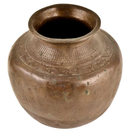 Plain Looking Handmade Brass Water Storage Pot