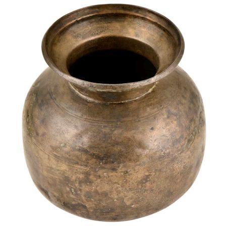 Handcrafted Brass Water Vessel With A wide Mouth