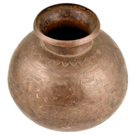 Hand Crafted Ceremonial Tribal Folk Brass Water Pot