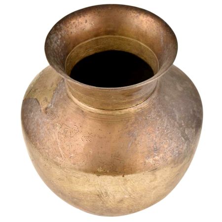 Rare Brass Water Storage Water Pot With Wide Mouth