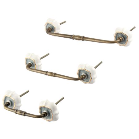 Grey Solid Gold Line Ceramic Bridge Handles