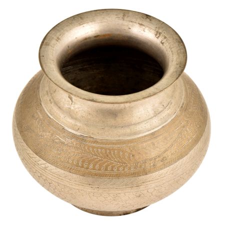 Hand Crafted Brass Lota with Pattern Engraving