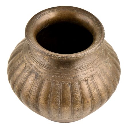 Detailed Engraving On Handmade Brass Water Pot