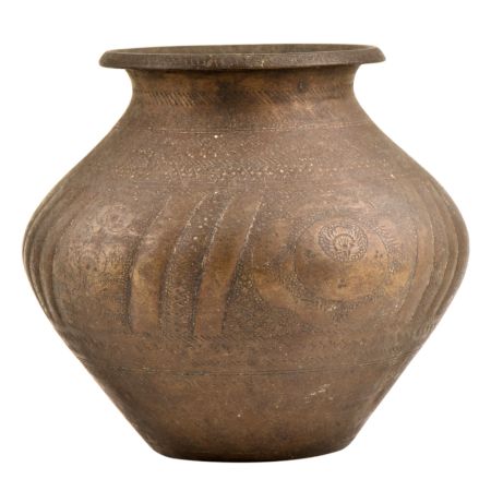 BrassTribal Engraved Water storage Pot