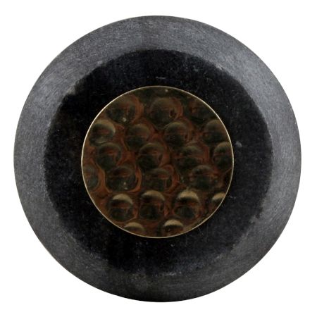 Grey Electrum Plate Round Stone Cabinet Knobs