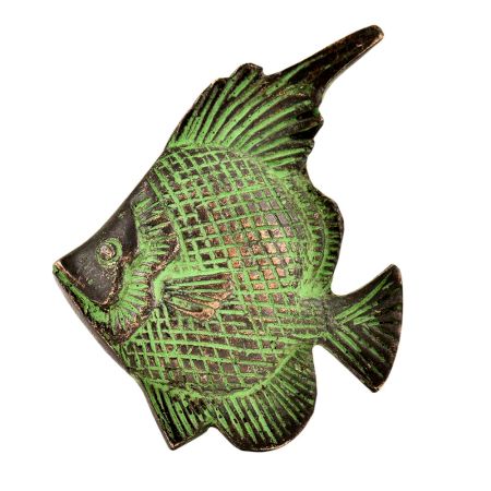 Fish Shape Brass Door Drawer Knob With Patina