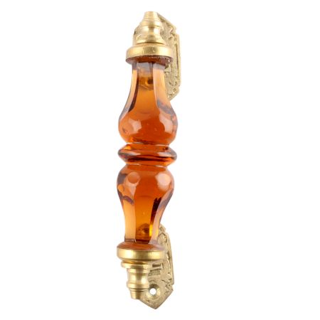 Amber Glass Big Gold Door Handles