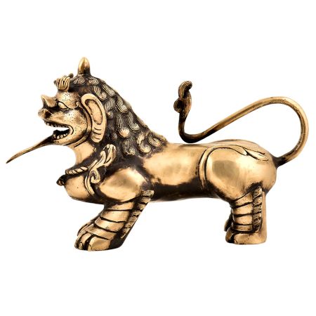 Handmade BrassÂ Foo Dogs  Armored Lion Temple Guardian Statue