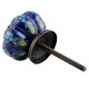 Dark Blue Floral Melon Knob