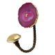 Pink Agate Stone Wall Hook in Antique Fitting