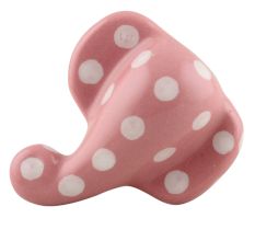 Pink Polka Elephant Face Knob