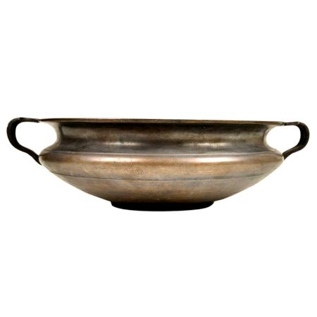 Hand Crafted Urli Brass Bowl With Two Handles