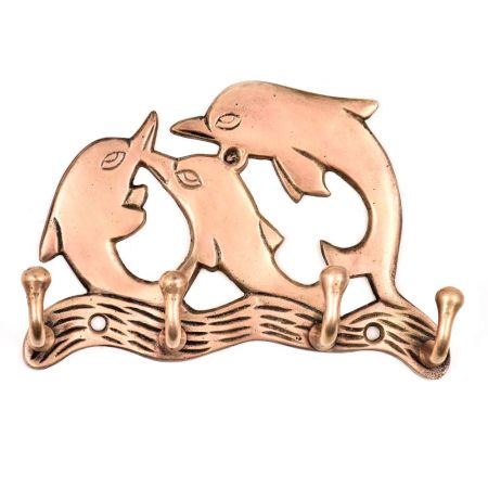 Hand Made Brass Dolphin Key Wall Hanging And Hook Rack