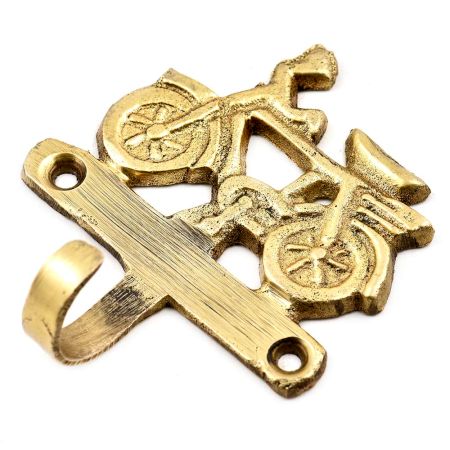 Brass Handcrafted Single Cycle Hook Rustic Wall Decor