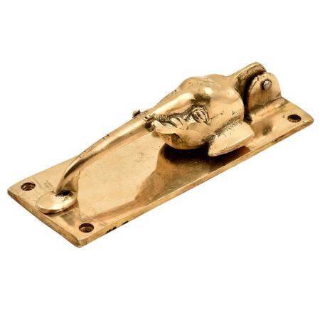 Hand Crafted Brass Elephant Head With Long Trunk Door Knocker