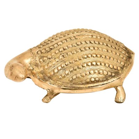 Golden Brass Metal Turtle Figurine