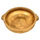 Simple Solid Golden Brass Flower Decoration Urli With Two Handles