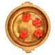 Simple Solid Golden Brass Flower Decoration Urli With Two Handles