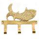 Engraved Brass Nautical Fish Wall Hook Clothes Coat and Hat Holder