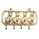 Brass Cat Family In Frame Wall Hook Kitten Brass Decor Wall Hanging