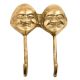 2 Brass Face Head Art Laughing Buddha Wall Sculpture