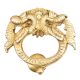 Solid Brass Metal Thunder Dragon With Engraved Knocker For Entrance Door
