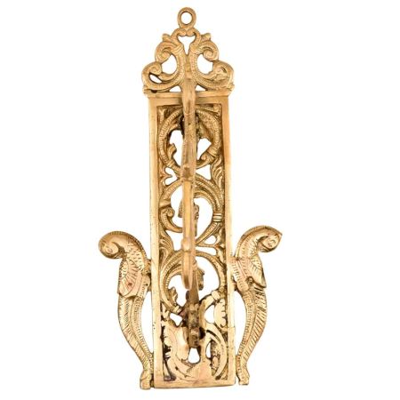 Ornate Hand Crafted Peacock Wall Hook With A Base Plate