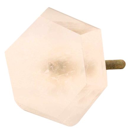 Pink Rose Hexagon Quartz Stone Cabinet Knob
