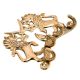 Handmade Two Fighting Lion with Swords Wall Hook Brass Key Holder