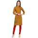 Mustard Yellow Office Wear Stiched Rayon Kurti with Beautiful Embroidery Work