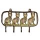 Four Sitting Cats In A Row Framed Wall mounted Wall Hook