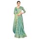 Cyan Firozi Color Lichi 2 Tone Silk SareeÂ Weaved Saree With Blouse Piece