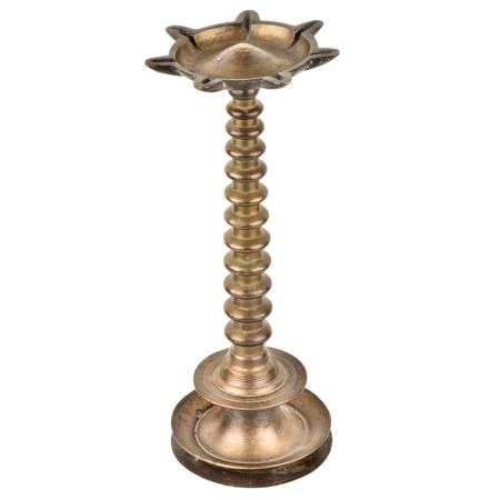 South Indian Traditional  7 Faceted Brass Oil Lamp
