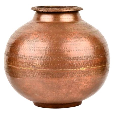 Brass Water Vessel Indian Handcrafted Lota In Copper Finish