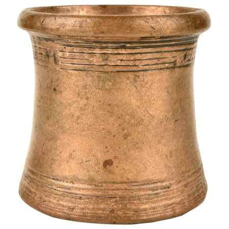 Copper Ganga Jamuna Round Panchamrit Pot