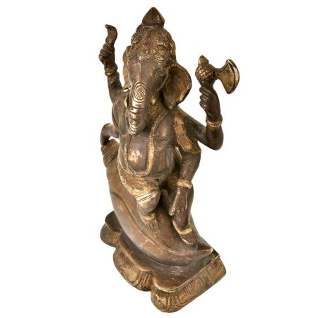 Brass Shankh Conch Ganesh Chaturthi Idol GaneshaÂ Statue