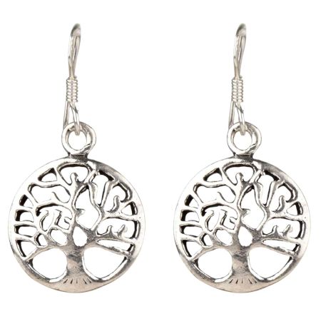 92.5 Sterling Silver Tree of Life Drop Dangle Earrings For Women Girls