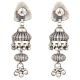 92.5 Sterling Silver Earrings Traditional Fluted Dome Shaped Earrings With Pumpkin Hanging With Ghungroos