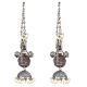 92.5 Sterling Silver Earrings Traditional Indian Oxidized Jhumkies  White Pearls Earrings