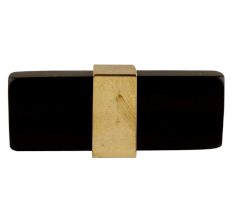 Black Resin And Brass Flat Cabinet Knob