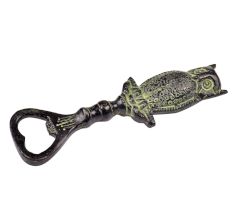 Brass Owl Bottle Opener Handcrafted Retro Barware With Patina Finish
