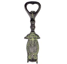 Brass Owl Bottle Opener Handcrafted Retro Barware With Patina Finish