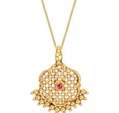 Gold Pendant Traditional Indian Design And Border