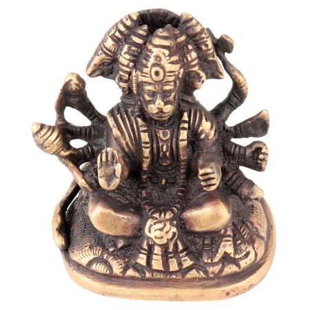 Hand Crafted Panchmukhi Standing Brass Hanuman Statue