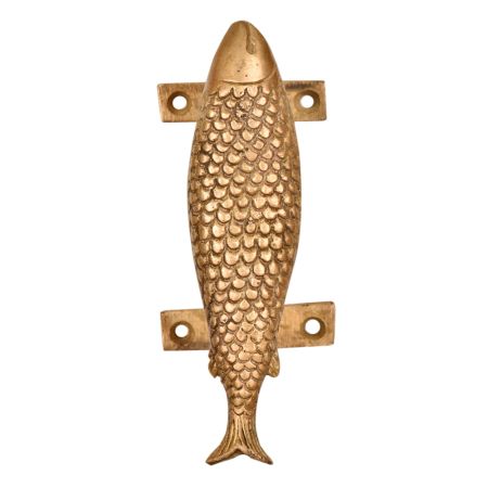 Elegant Golden Brass Fish Door Handle