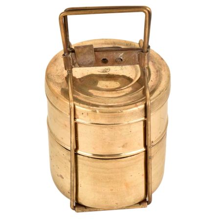 Full Brass Two Tiered Tiffin BoxÂ Kitchen Collection