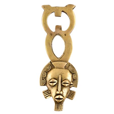 Brass Bottle Opener With African Man God Face