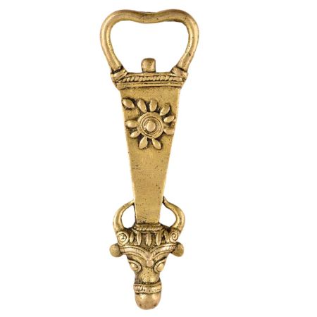 Brass Bottle Opener Brass Tribal Bull Head And Floral Design